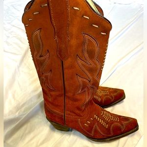 Corral Boots Brown Suede And Stitched Size 7 Women’s